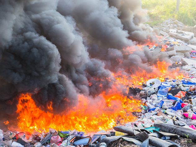 Open Waste Burning Harms air and endangers health.