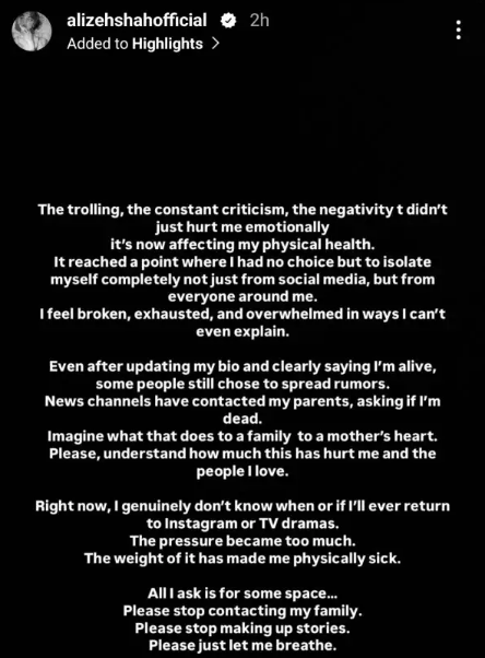 Alizeh Shah Breaks Silence on Depression and Media Pressure