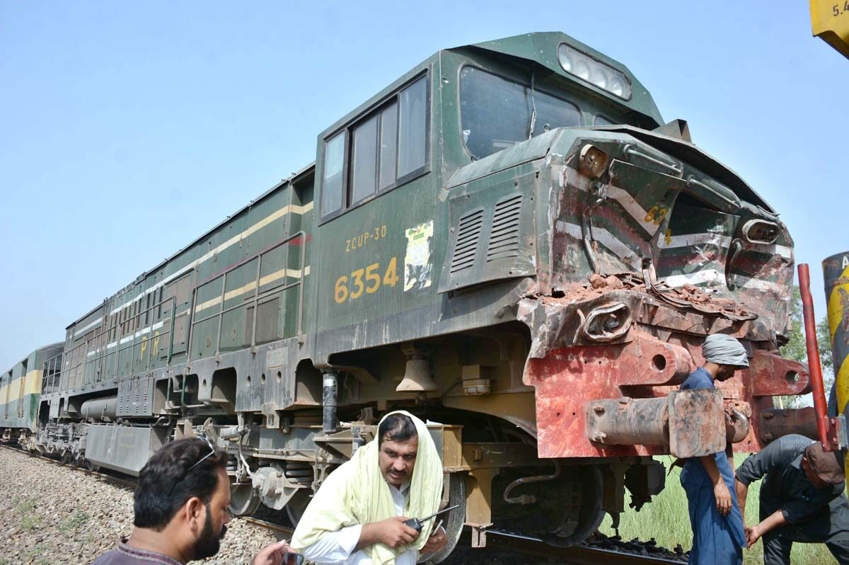 The recent collision involving the Shalimar Express near Faisalabad, where a brick-laden trolley collided with the train,