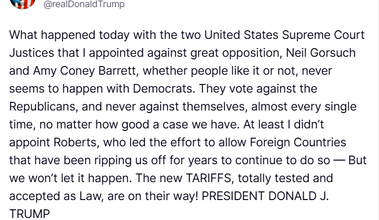 US Supreme Court Limits Trump, But He Hits Back with Tariffs