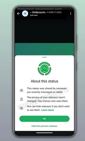 WhatsApp Expands Status Updates to Unsaved Contacts